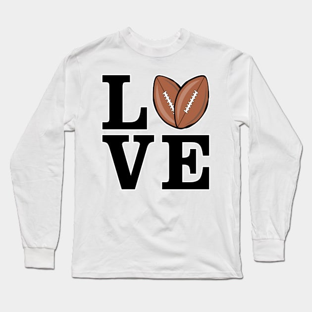 I Love American Football Long Sleeve T-Shirt by DesignWood-Sport